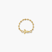 Balloon Letter Sequin Chain Ring