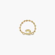 Balloon Letter Sequin Chain Ring