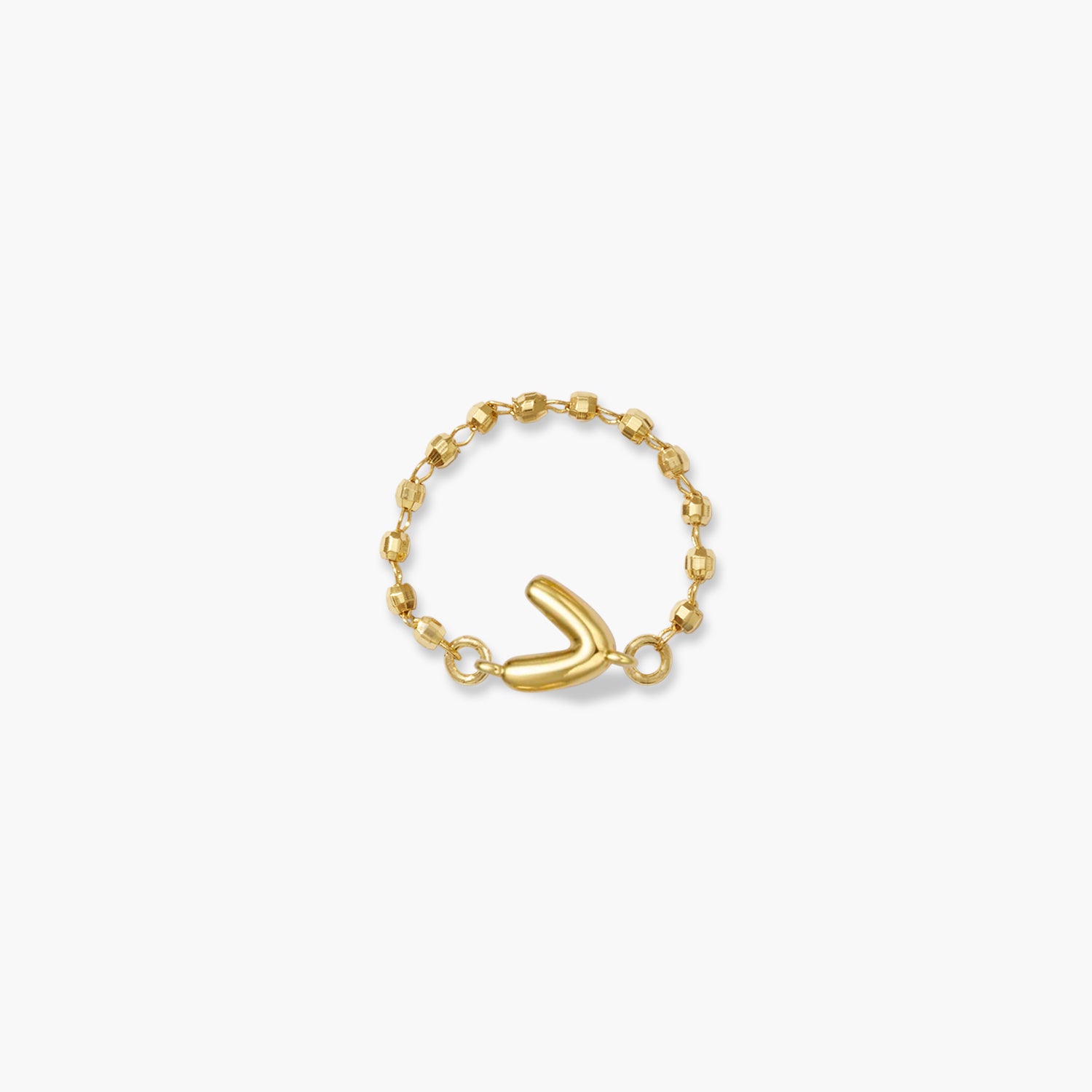 Balloon Letter Sequin Chain Ring
