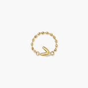 Balloon Letter Sequin Chain Ring