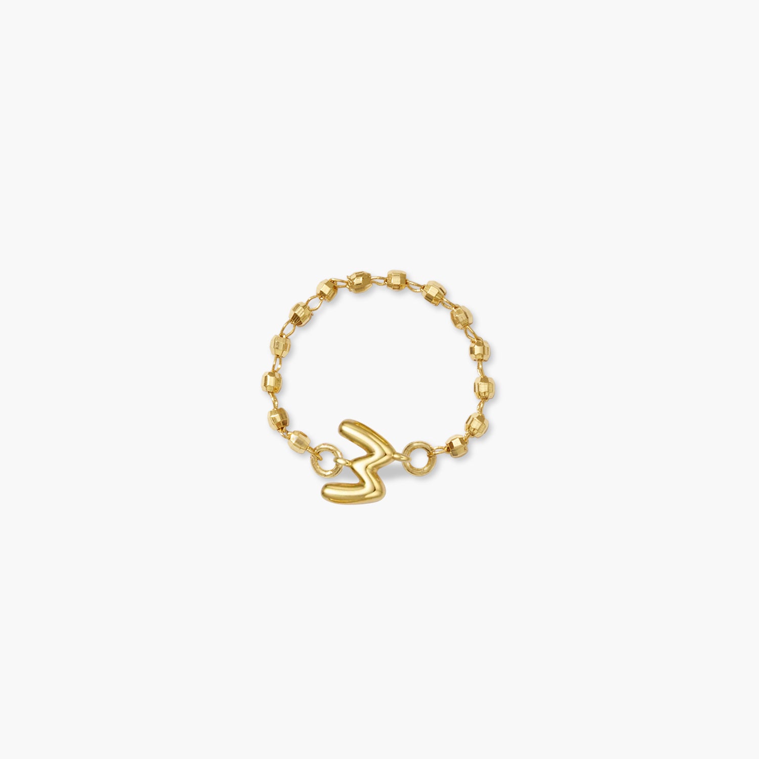 Balloon Letter Sequin Chain Ring