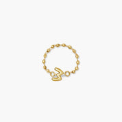 Balloon Letter Sequin Chain Ring