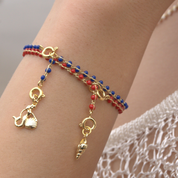 Enamel Drop Chain Charm Bracelet