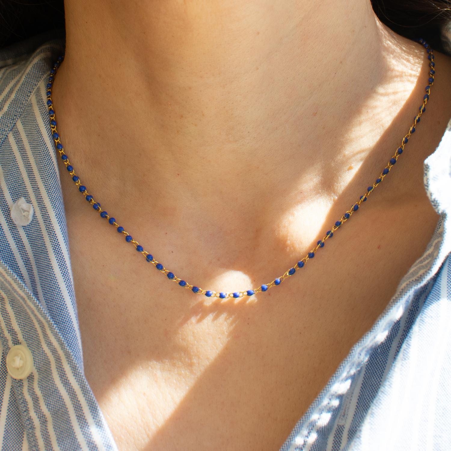 Enamel Ball Strand Necklace