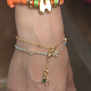 Stella Bezel Drop Charm Bracelet