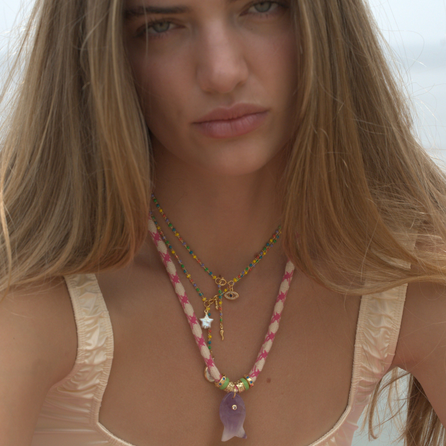 Protection Evil Eye Bead Lariat