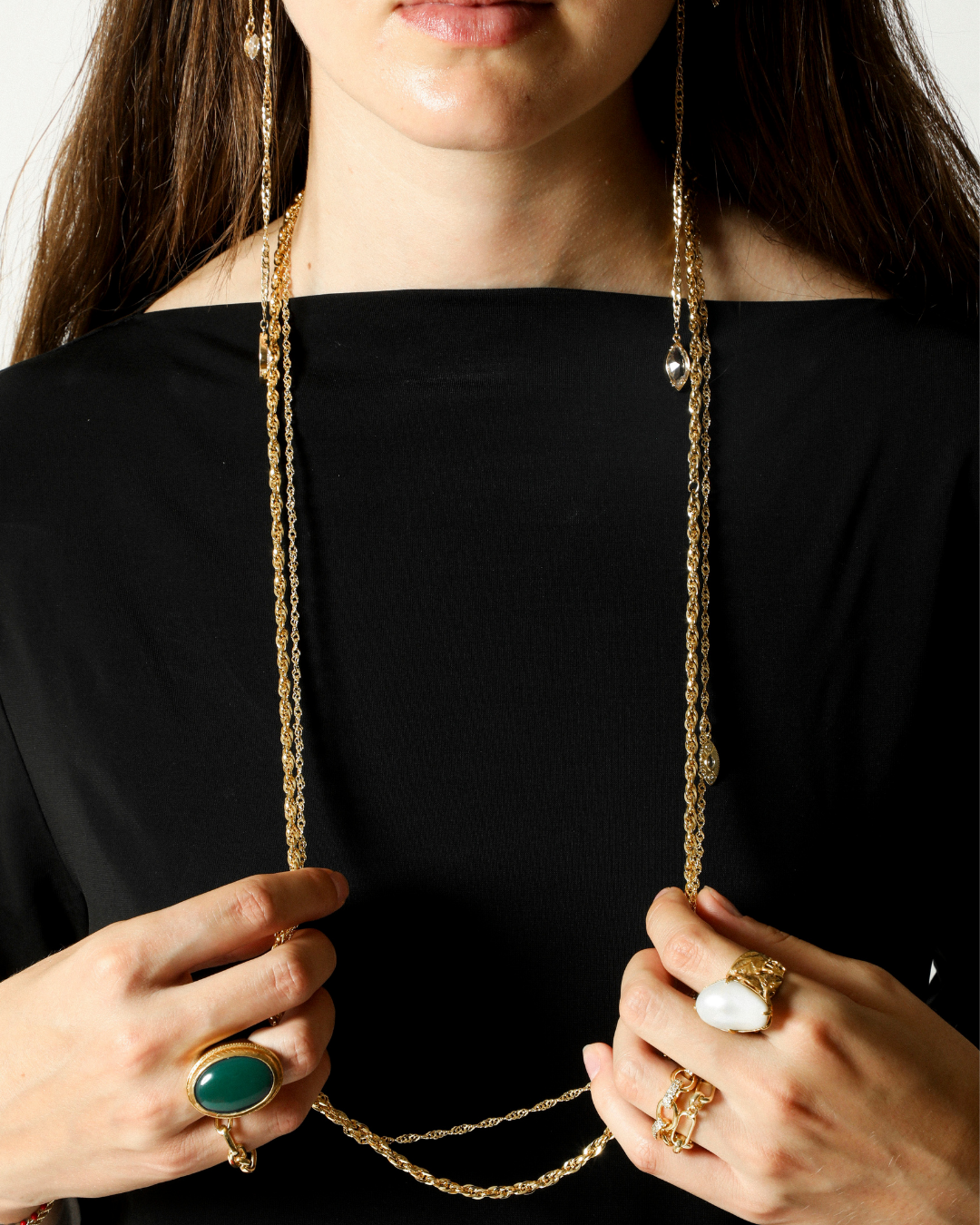 Odette Chain Duo | Long Layered Necklace Set