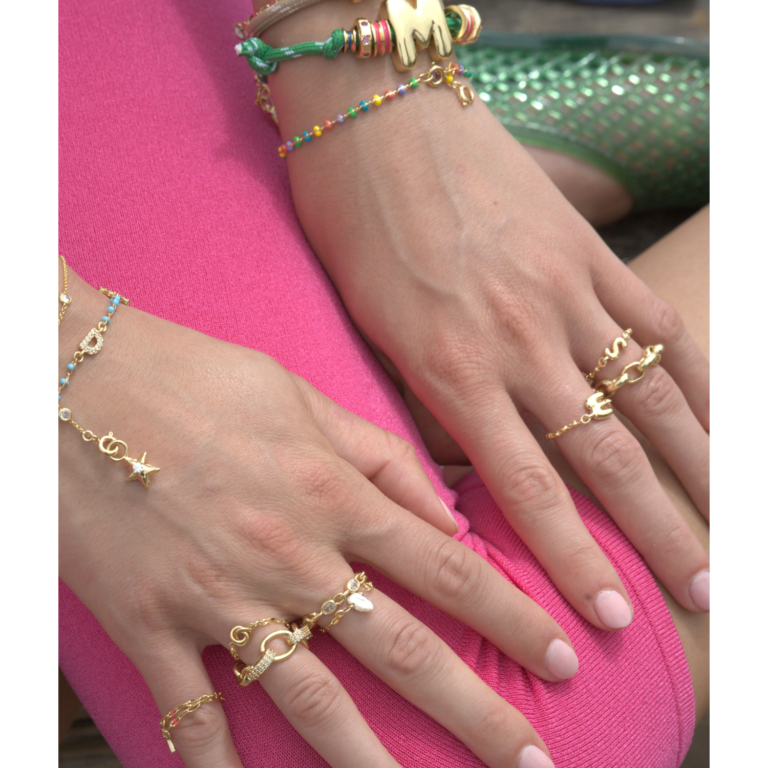 Oro Initial Bead Ring