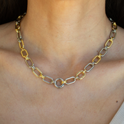 Two-Tone Charm Chain Necklace