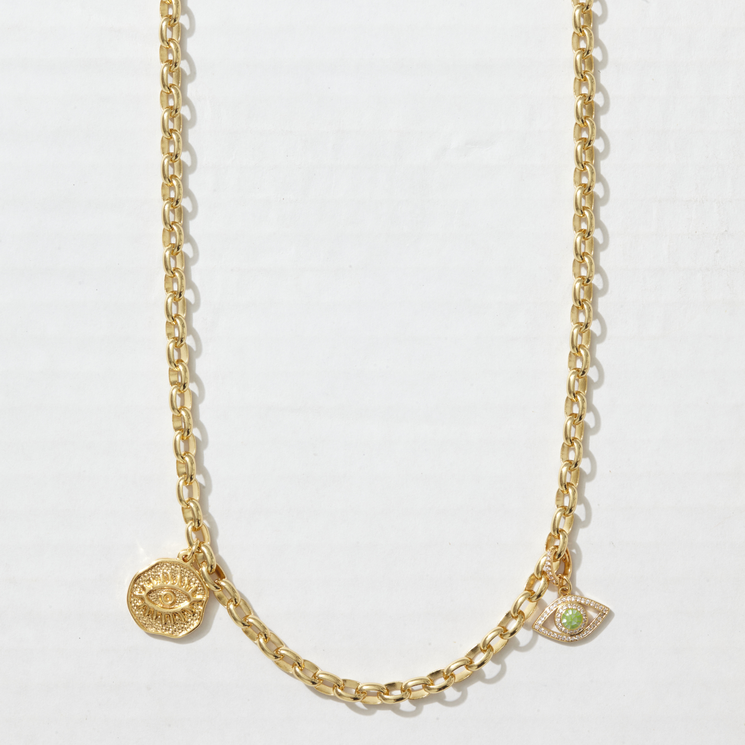 Double Vision Evil Eyes Charm Chain