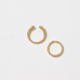 Byzantine Etched Rope 2 Ring Set