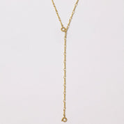 Dainty Dapped Bar Chain Lariat Necklace