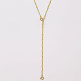 Dainty Dapped Bar Chain Lariat Necklace