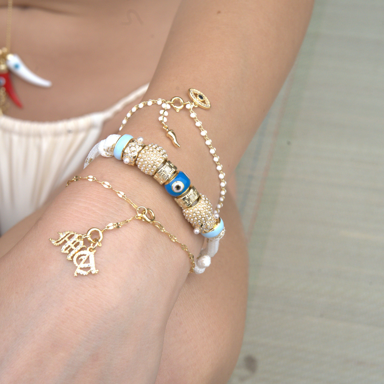 Santi Evil Eye Cord Bracelet