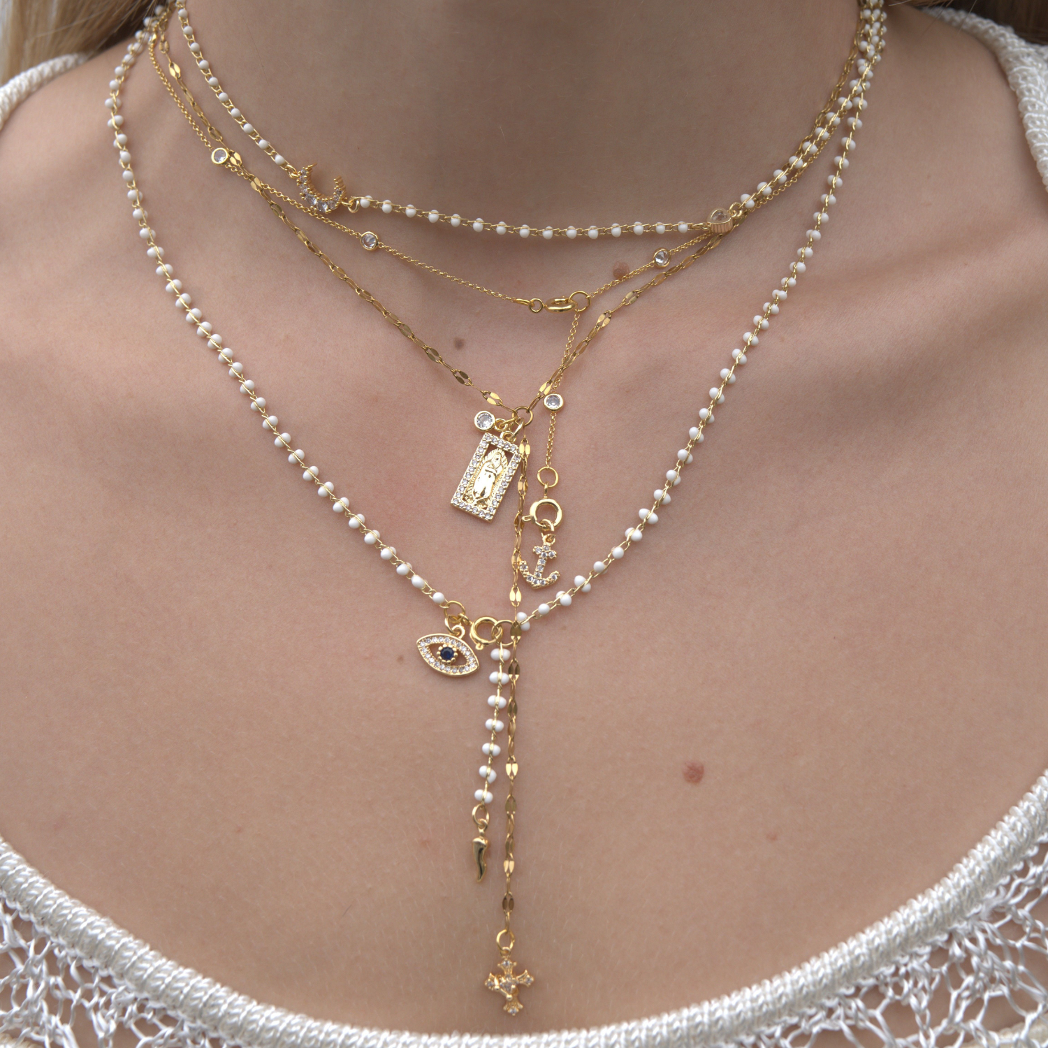 Petite Anchor Pave Charm
