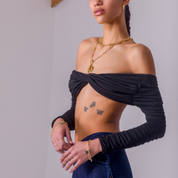 Flat Link Charm Chain Necklace