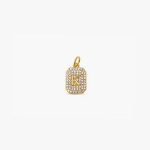 Letter Pave Charm Tag