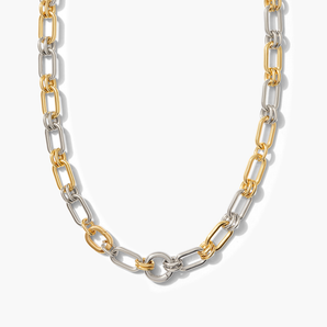 Two-Tone Charm Chain Necklace