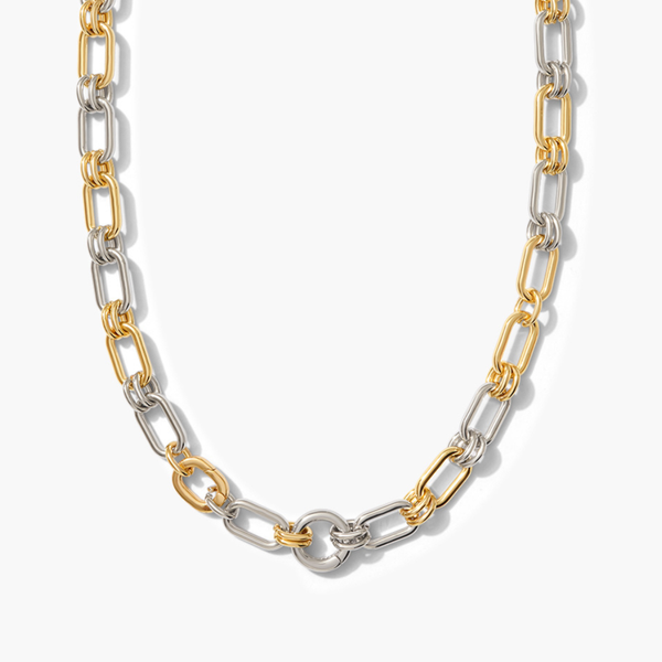 Two-Tone Charm Chain Necklace