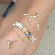 Protection Evil Eye Enamel Bead Bracelet
