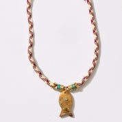Psarou Gemstone Fish Cord Necklace