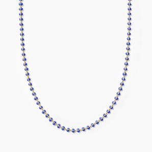 Sapphire Blue Enamel Ball Strand Necklace