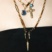 Flat Link Charm Chain Necklace