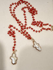 Delphi Cross Pearl Lariat