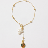 Madonna Pearl Cross Bead Bracelet