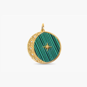 Luna Malachite Medallion Charm
