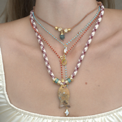 Psarou Gemstone Fish Cord Necklace