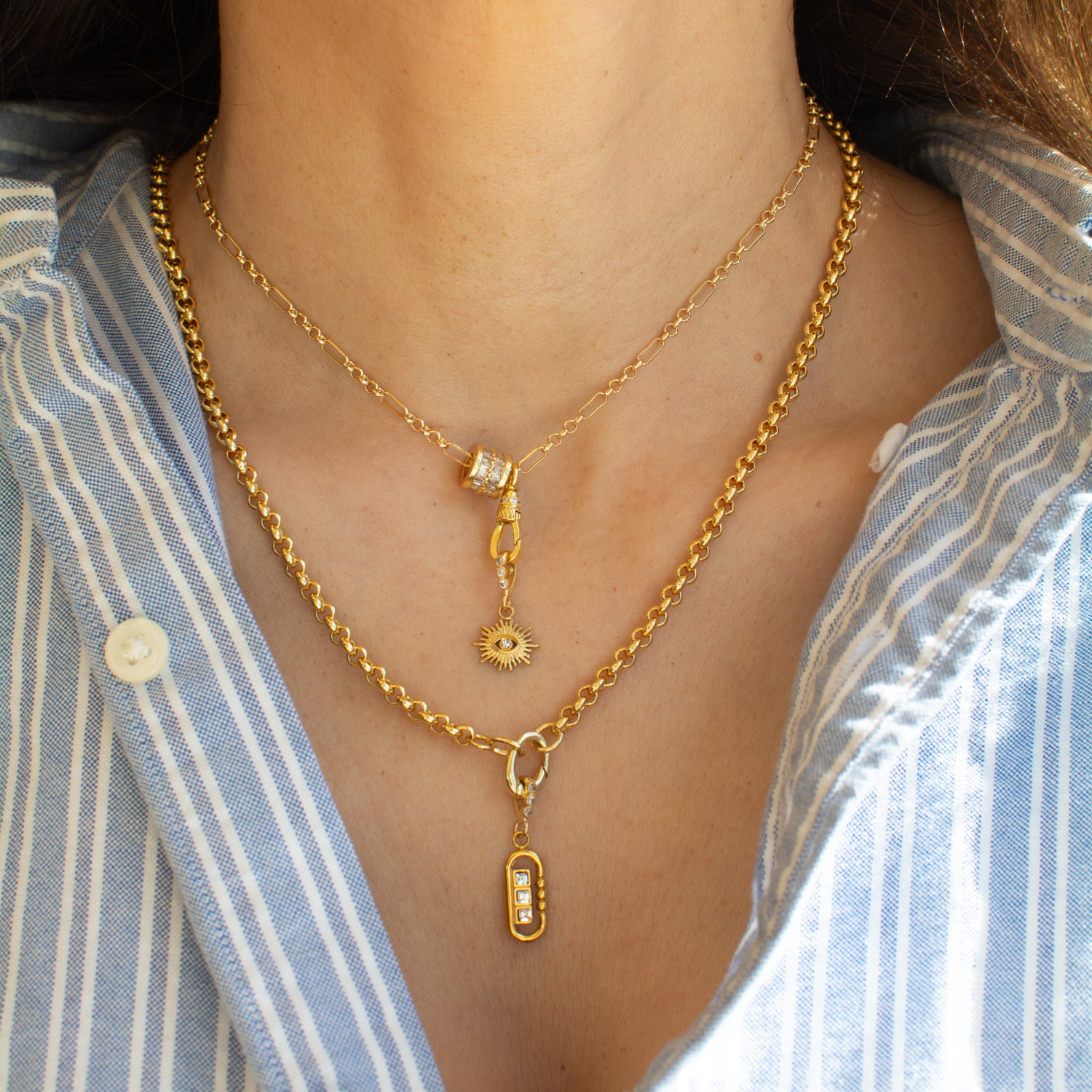 Petite Tria Swivel Pendant Chain Necklace