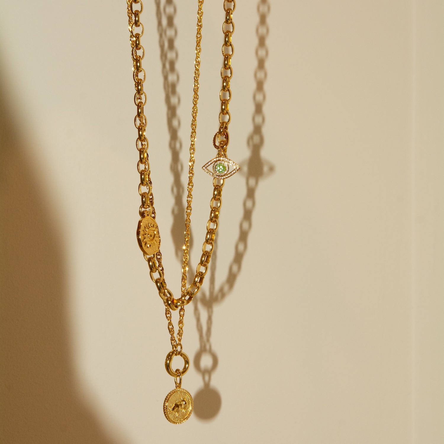 Double Vision Evil Eyes Charm Chain