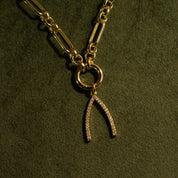 Pavé Wishbone Charm