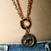 Lunar Long Chain Medallion Necklace