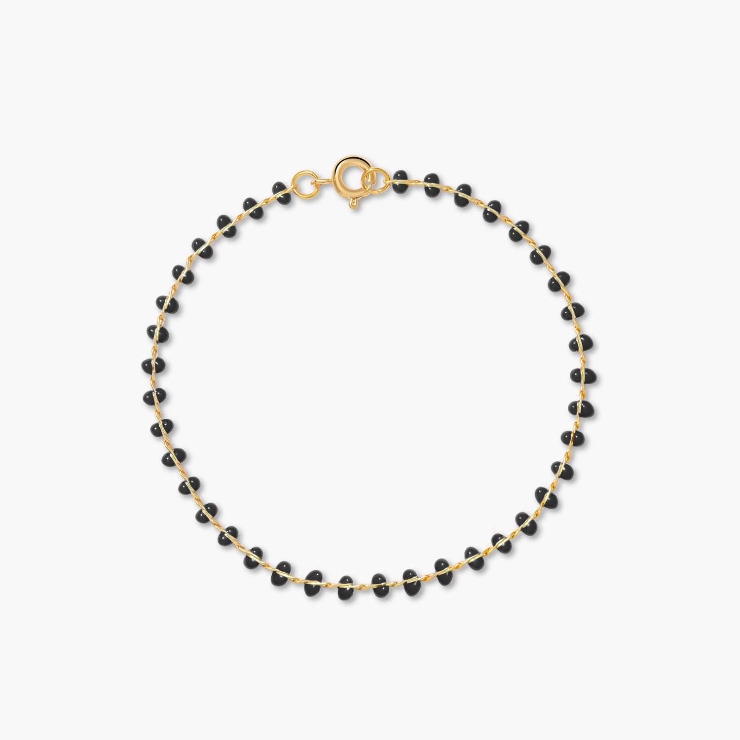 Black Enamel Ball Bracelet