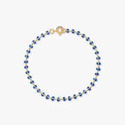 Sapphire Blue Enamel Ball Bracelet