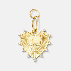 Radiate Pave Initial Heart Charm