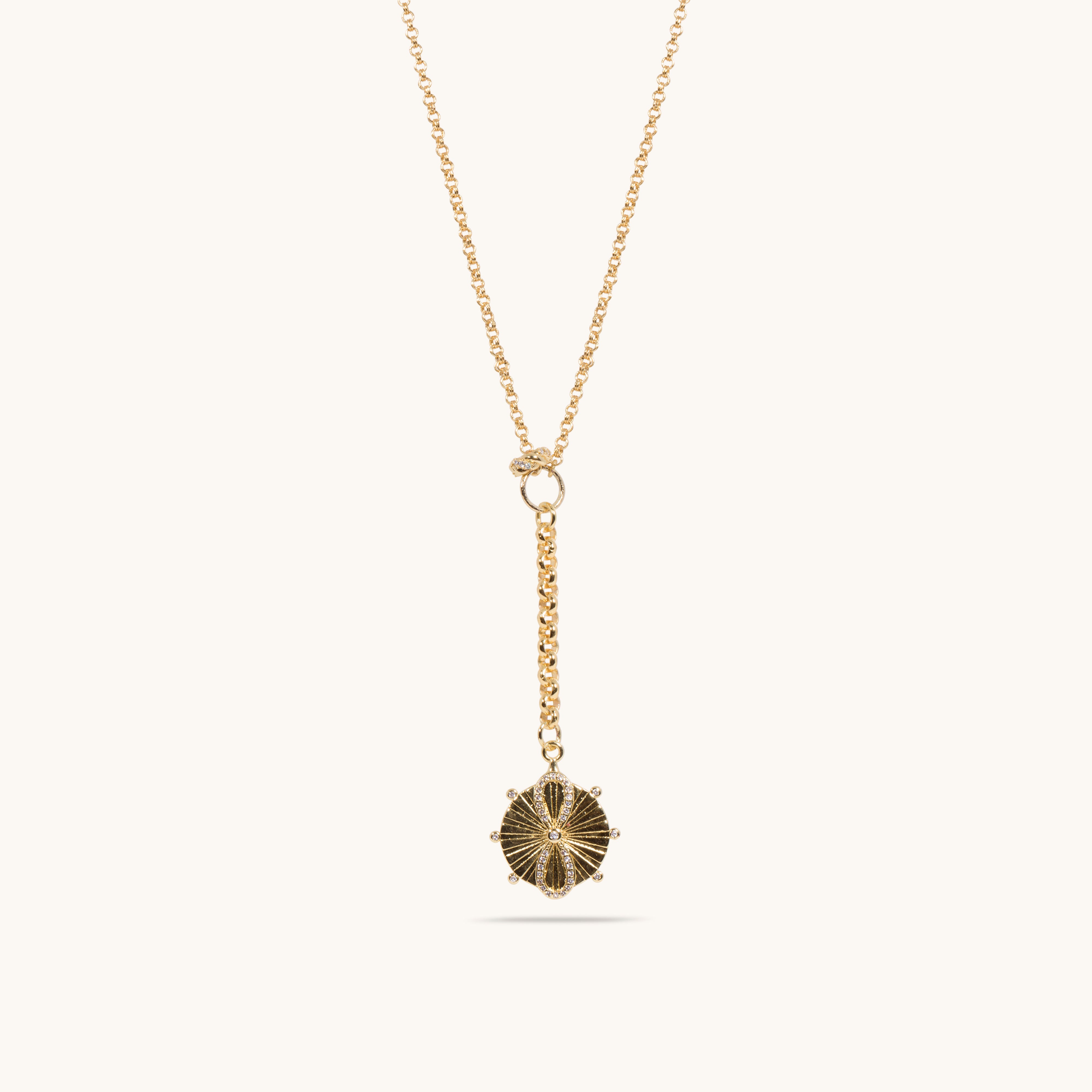 KARMA coin medallion lariat drop