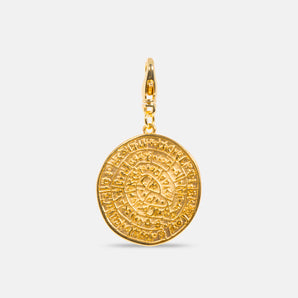 WISDOM Greek scroll clip on medallion