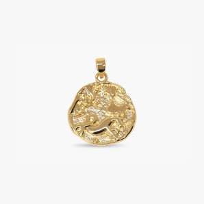 Majestic Hammered Zodiac Medallion