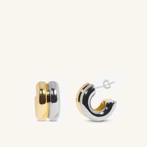 Chunky Two Tone Double Hoops