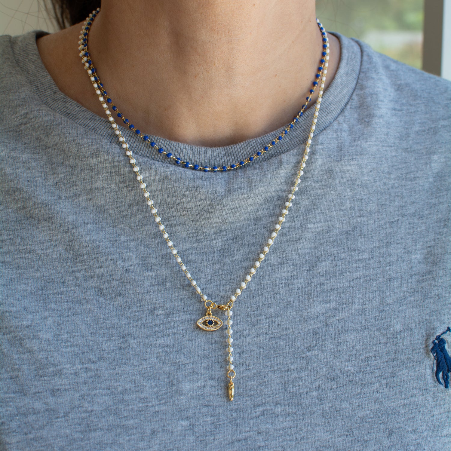 Protection Evil Eye Bead Lariat