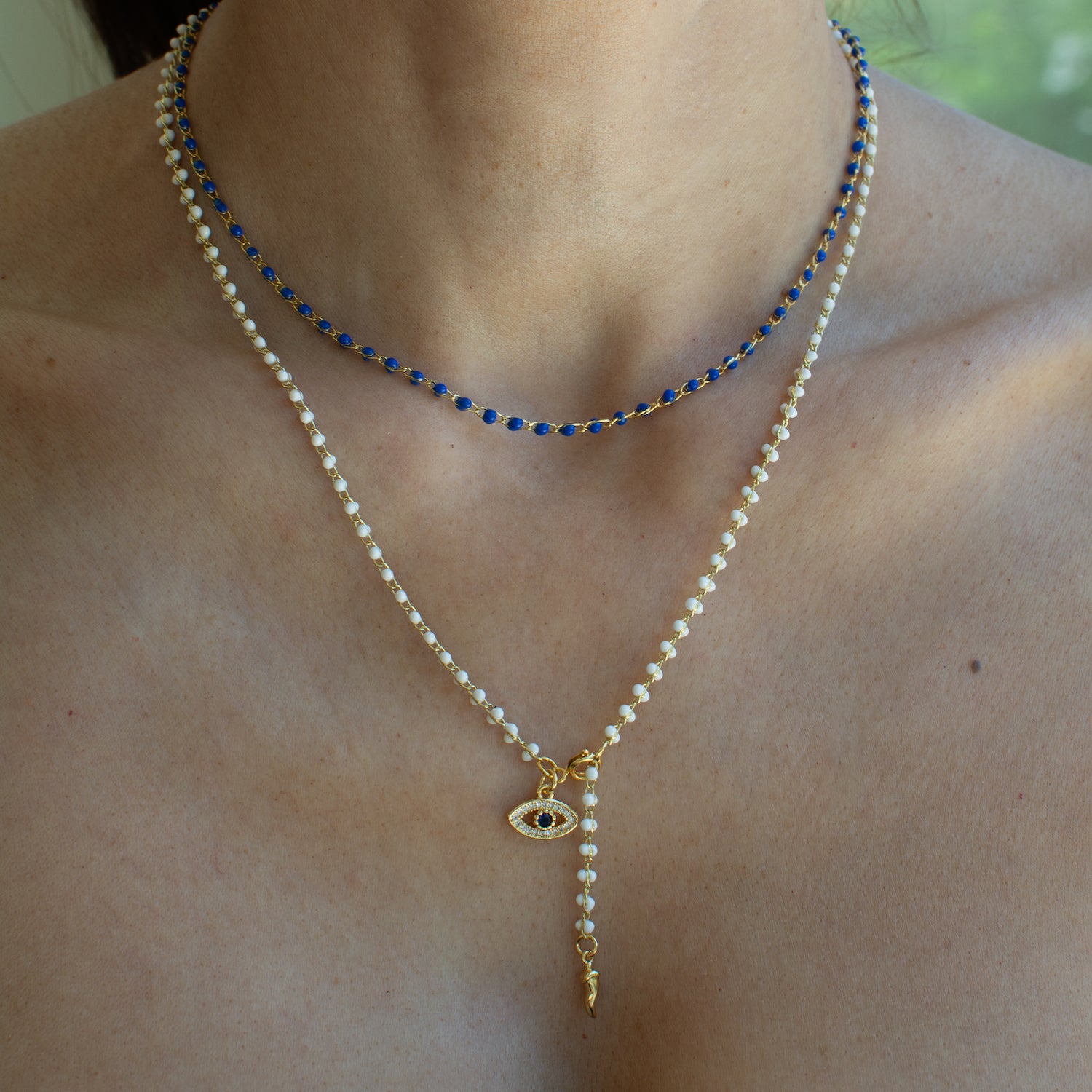 Protection Evil Eye Bead Lariat