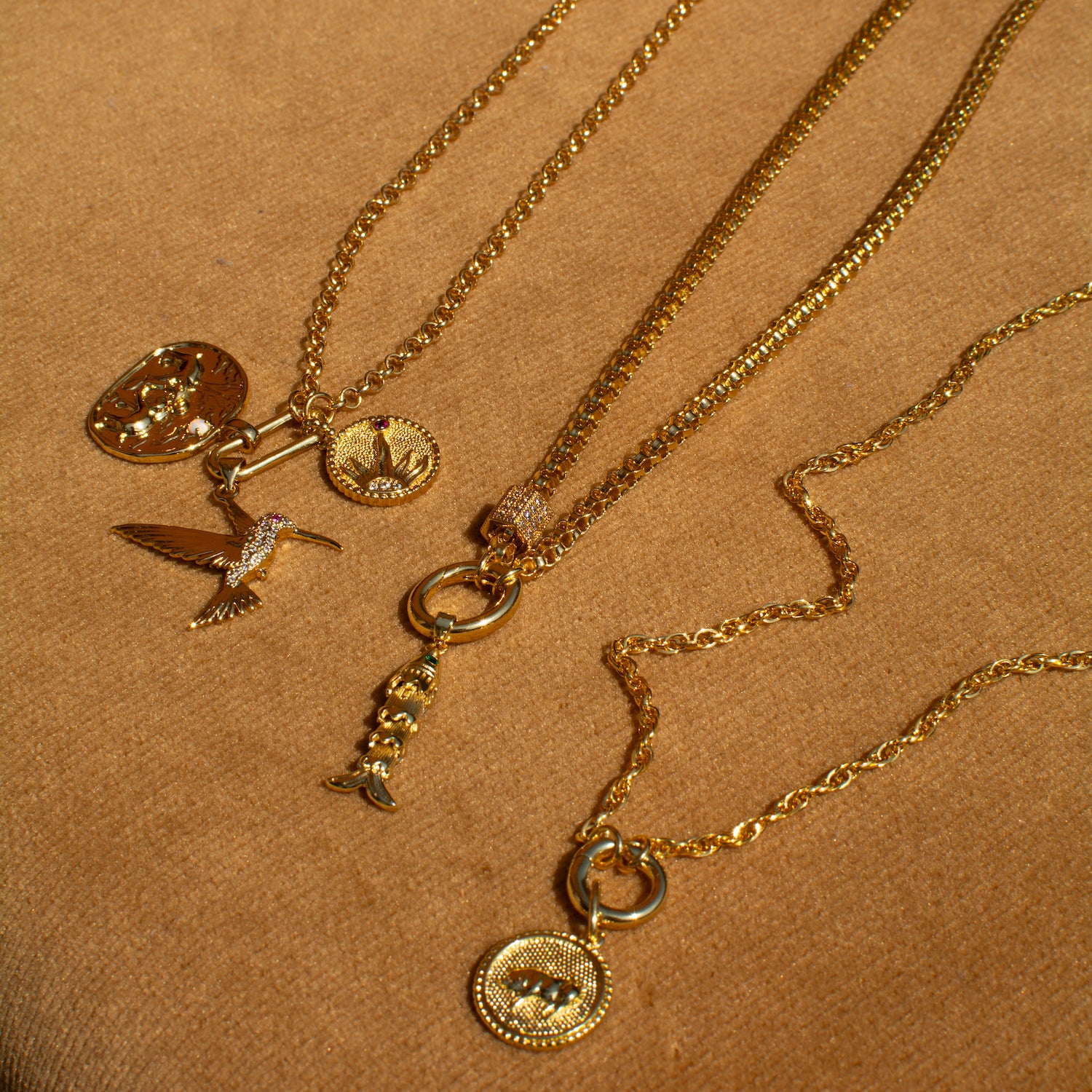 Lunar Long Chain Medallion Necklace