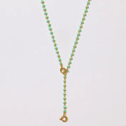 Enamel Strand Drop Chain Charm Necklace