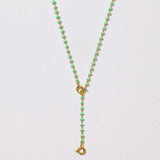 Enamel Strand Drop Chain Charm Necklace