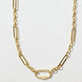 Flat Link Charm Chain Necklace