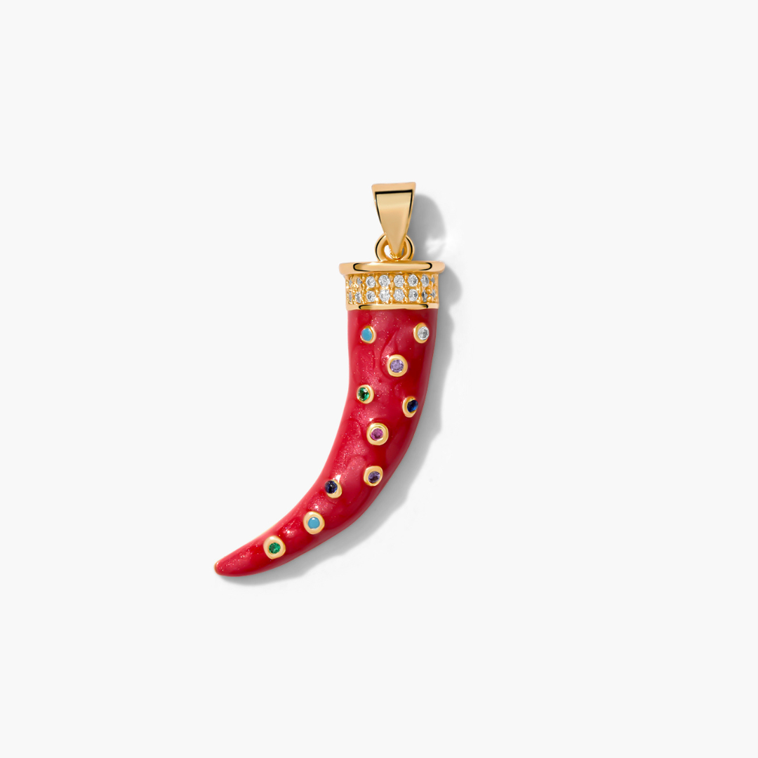 Gemstone Lucky Horn Charm
