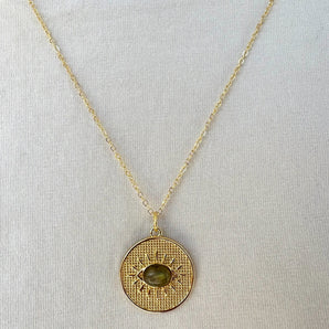 Protection Labradorite Evil Eye Medallion